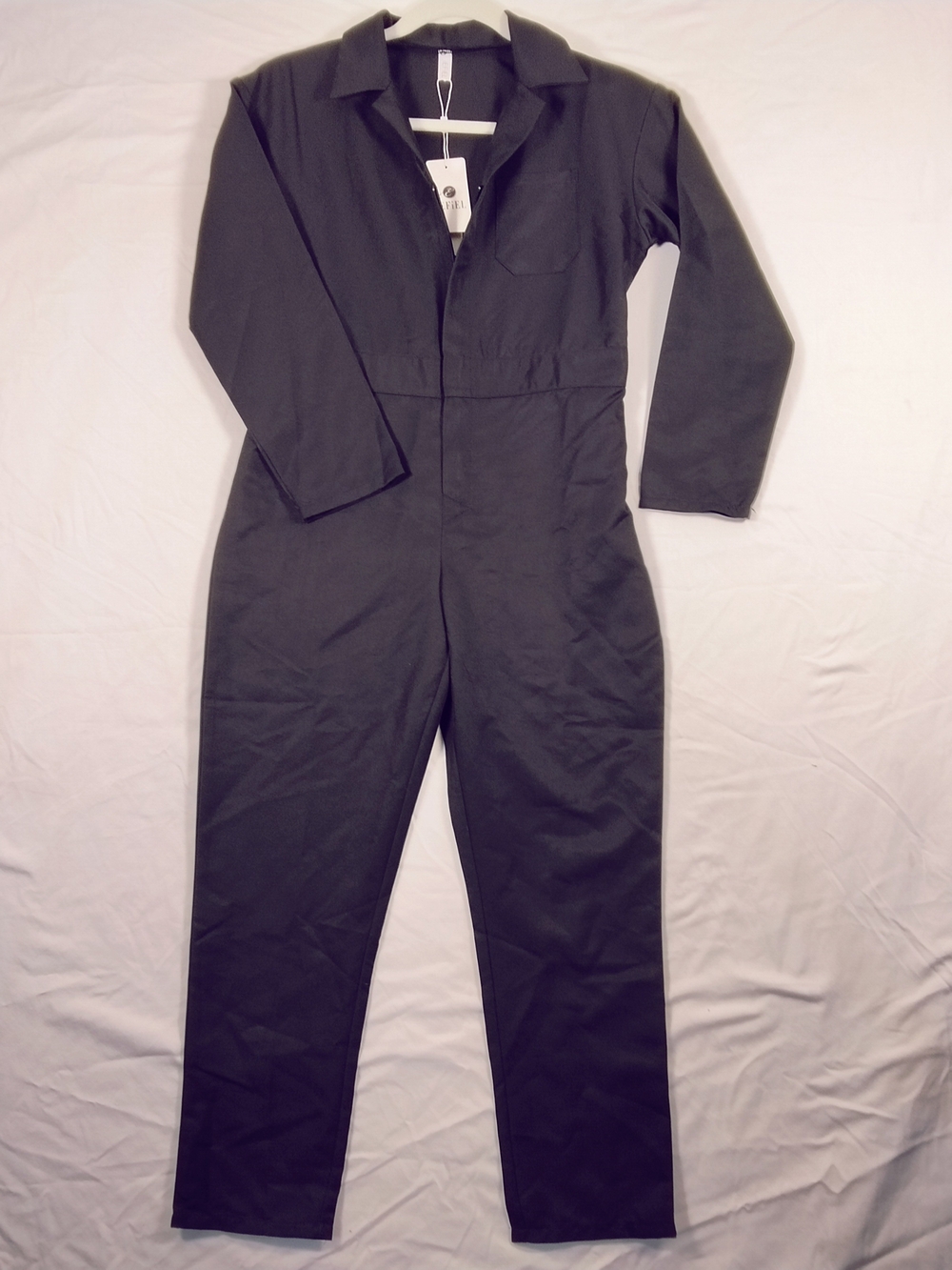 Womens Iefiel Black Long-Sleeve Jumpsuit Coveralls Size 12 NWT